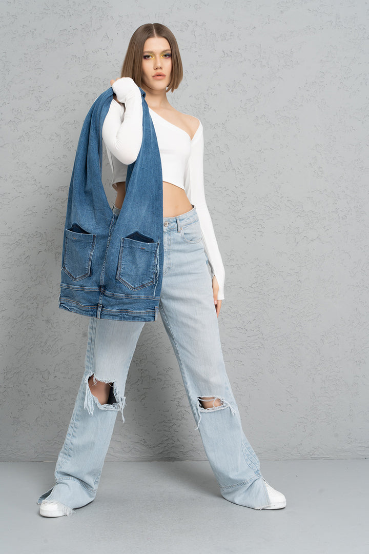 Zip it Around Denim Purse