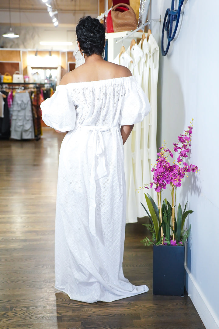 Jamie Eyelet Springs 2pc Pants Set ( White)