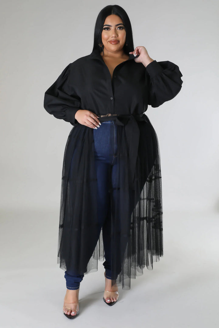 Tulle Fantasy Balloon Sleeve Top (More colors)