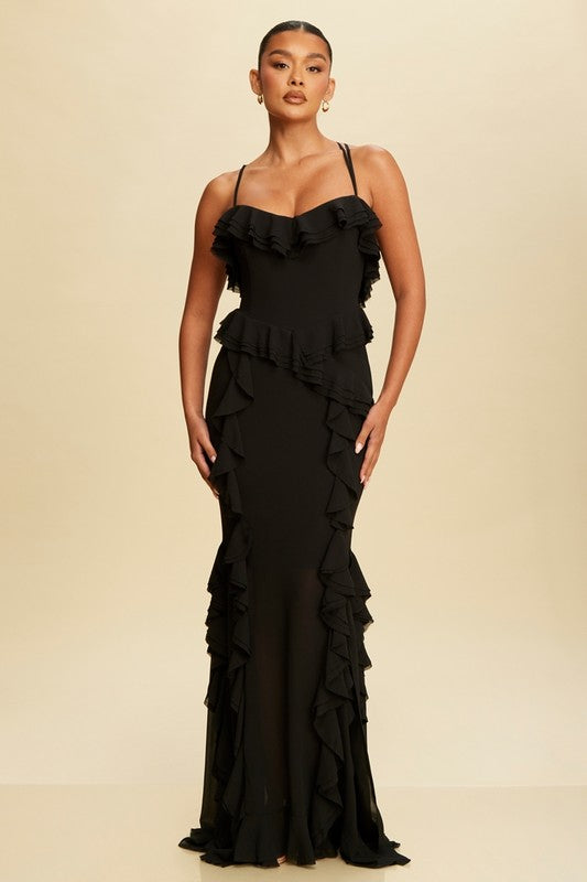 Sexy, Sexy Ruffle Maxi Dress