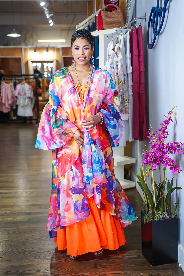 Bring Me My Flowers Kimono - (Bright Florals)