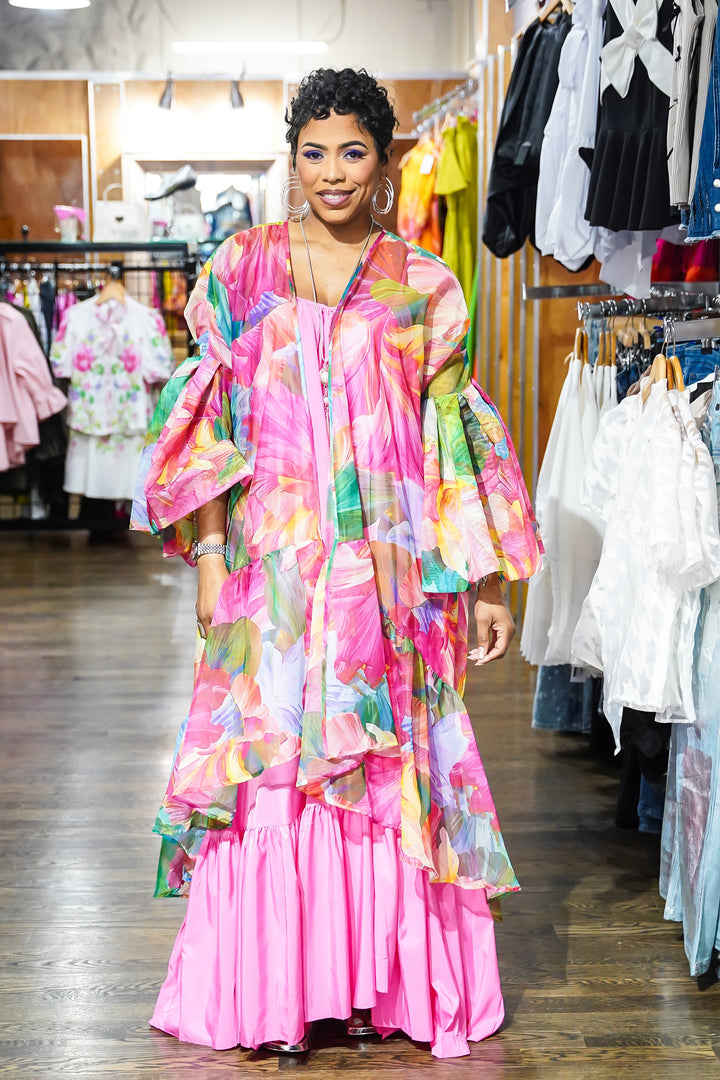 Bring Me My Flowers Kimono (Pink Tropical)