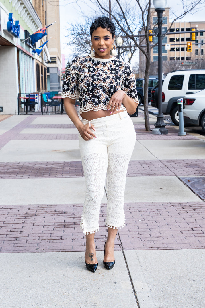 Shelly Open Lace Detail Top