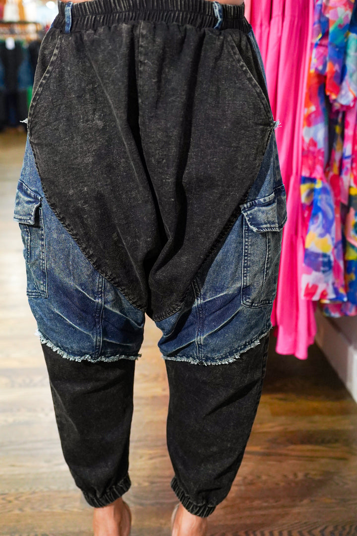 No Pressure Denim Harem Pants