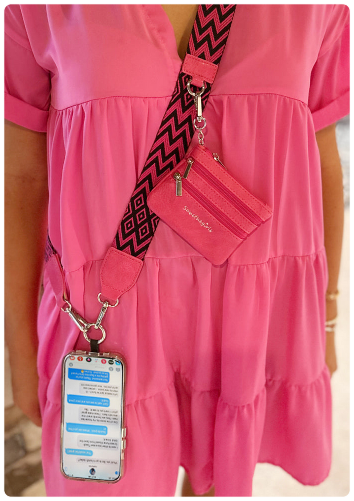Fancy Gurl Phone  Holder - Big Strap Solid Color w/Pouch