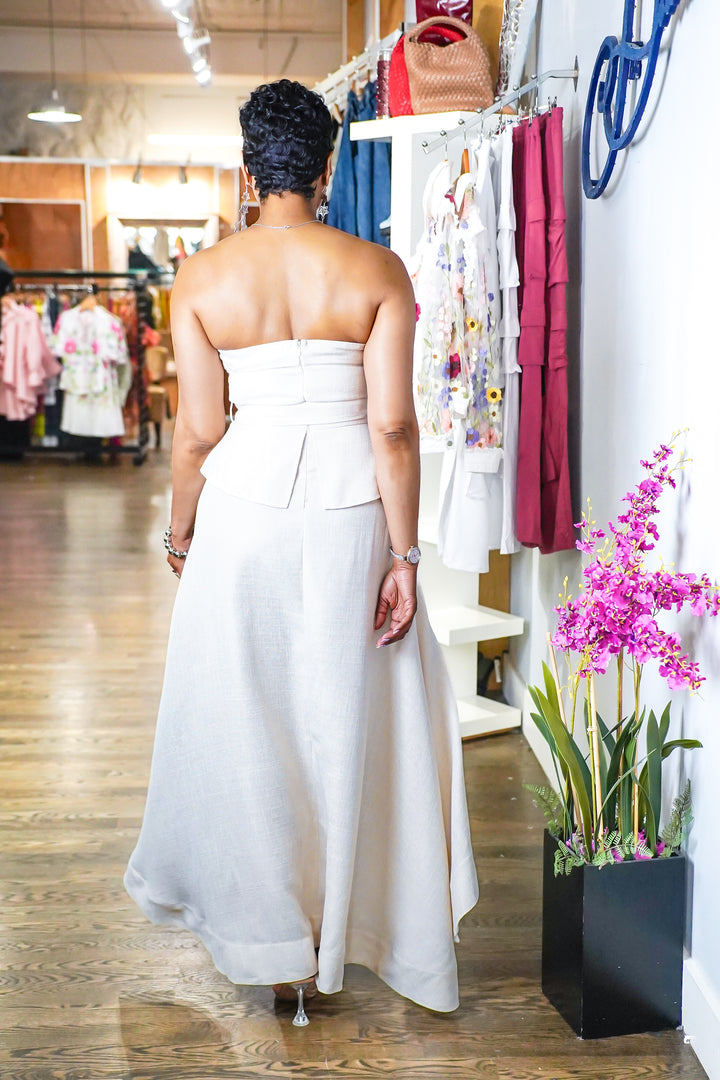 Tatiana Asymmetric Linen Tube Dress