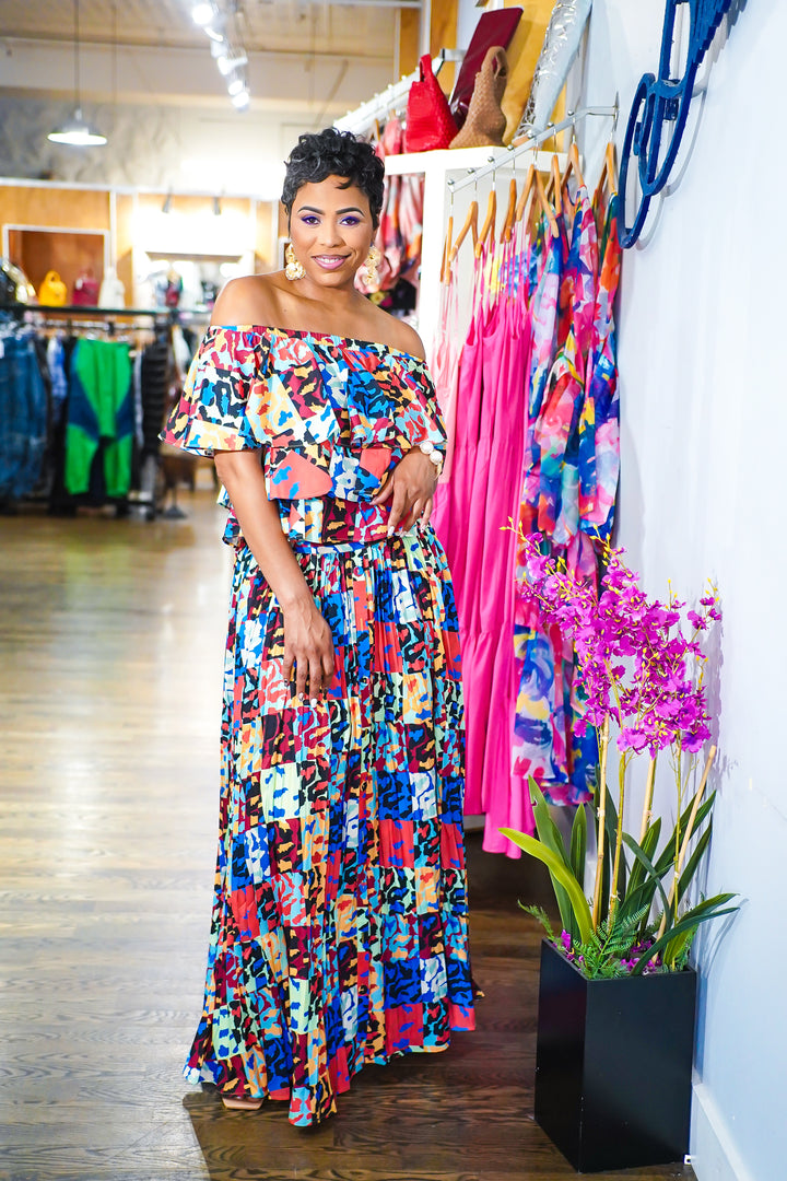 Graphic Print 2Pc Skirt Set