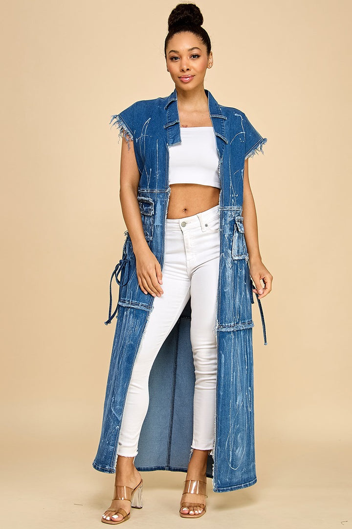 Invested in Denim Maxi Vest