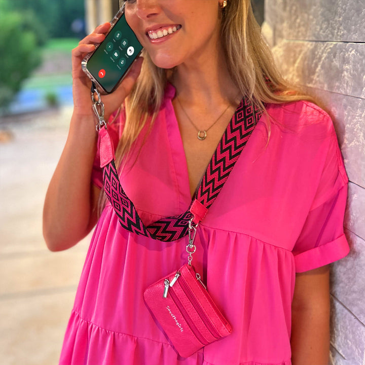 Fancy Gurl Phone Holder -Chevron Collection W/ Pouch - (More Colors)