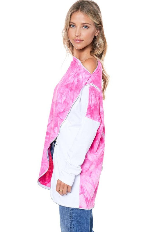 Zip Zap Tye Dye Long Sleeve Top