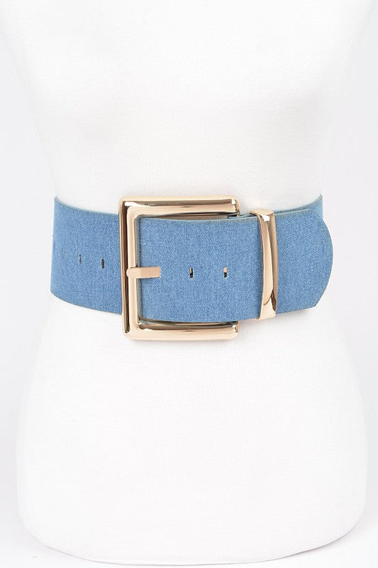 Oversized Denim Waist Belt