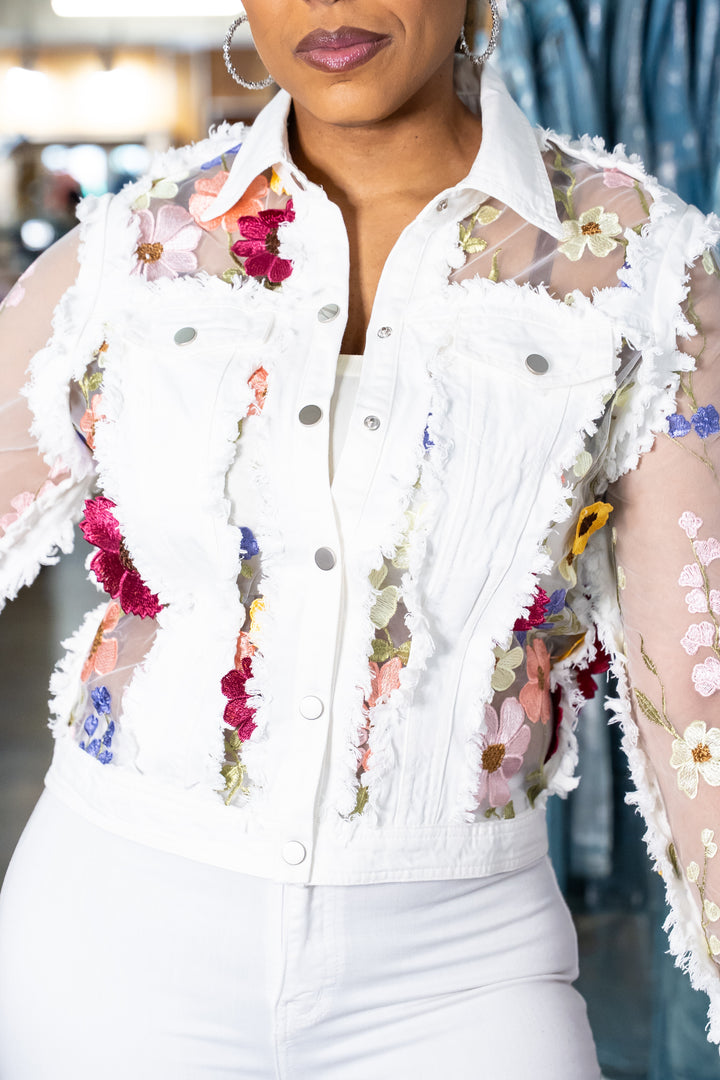 Sheer Flower Petals Jackets