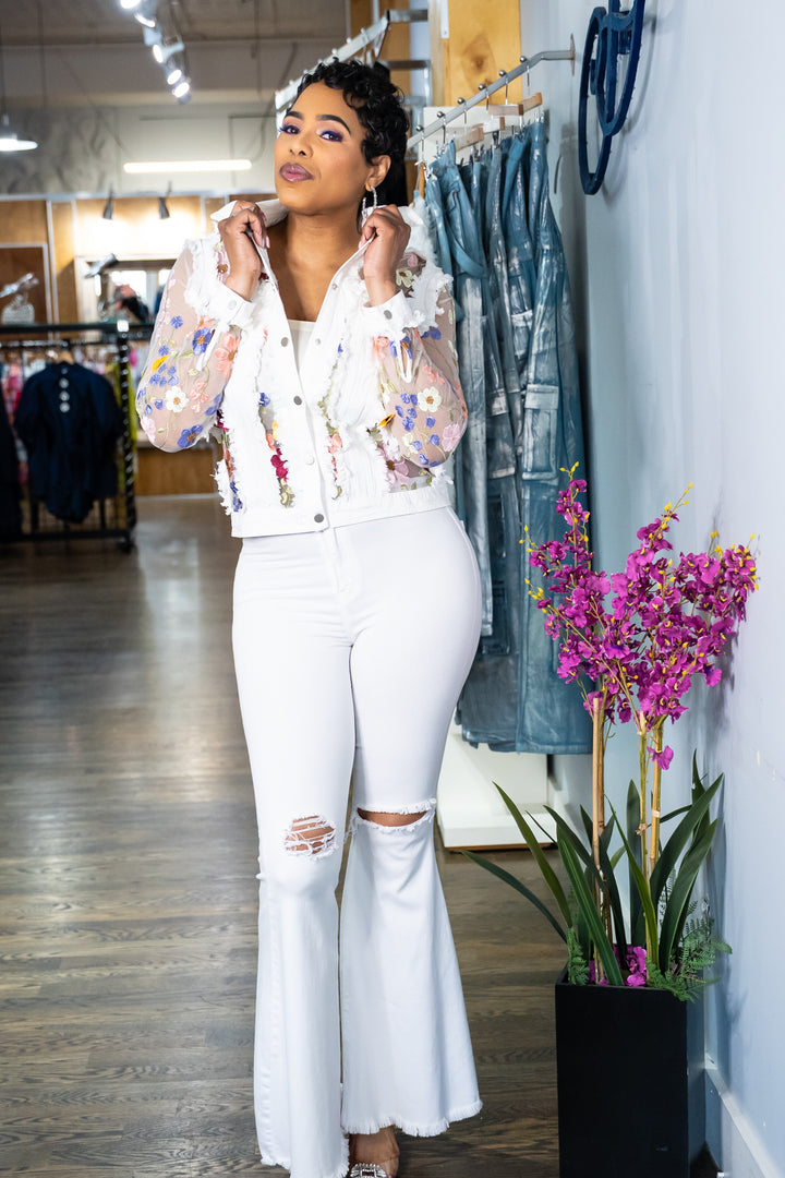 Sheer Flower Petals Jackets