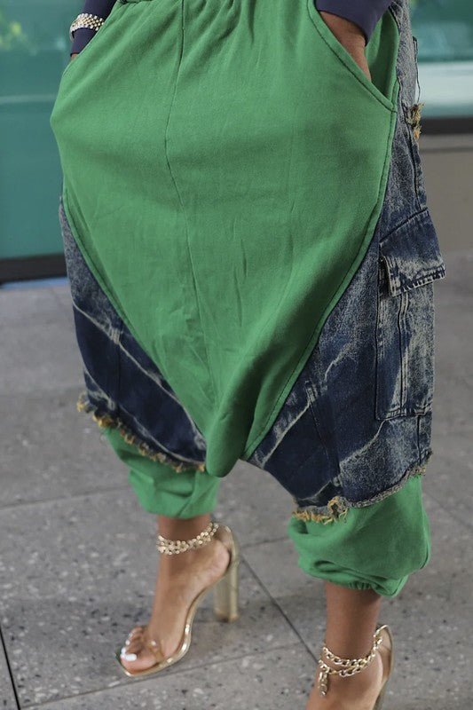 No Pressure Denim Harem Pants