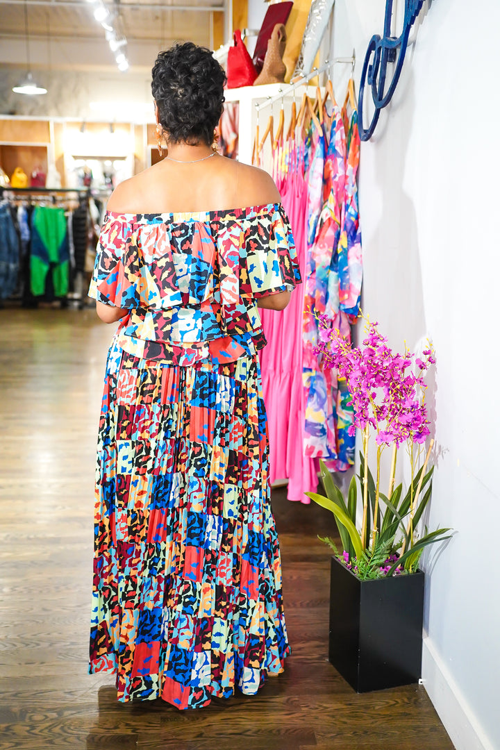 Graphic Print 2Pc Skirt Set