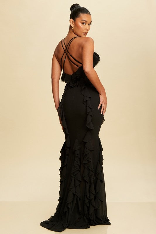 Sexy, Sexy Ruffle Maxi Dress