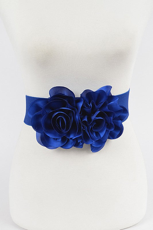 Ruffle Flower Belt ( Black/Brown/Red)