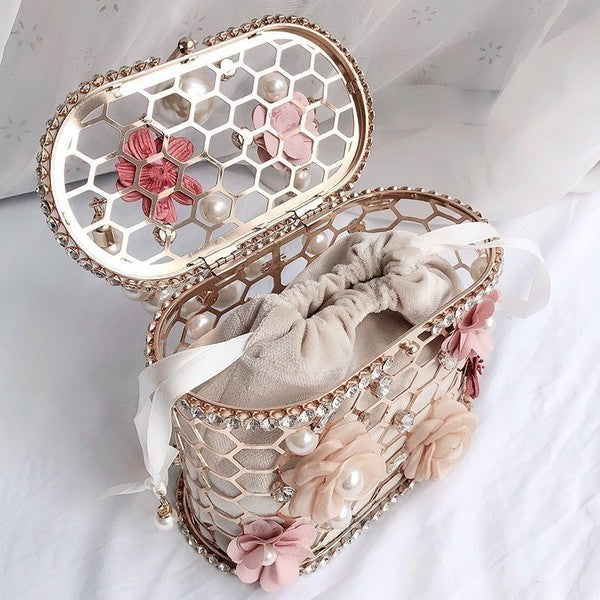 Blooming Pink Flower w/pearl handle