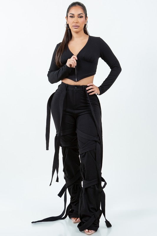 Kali B String French Terry Pants (Khaki)