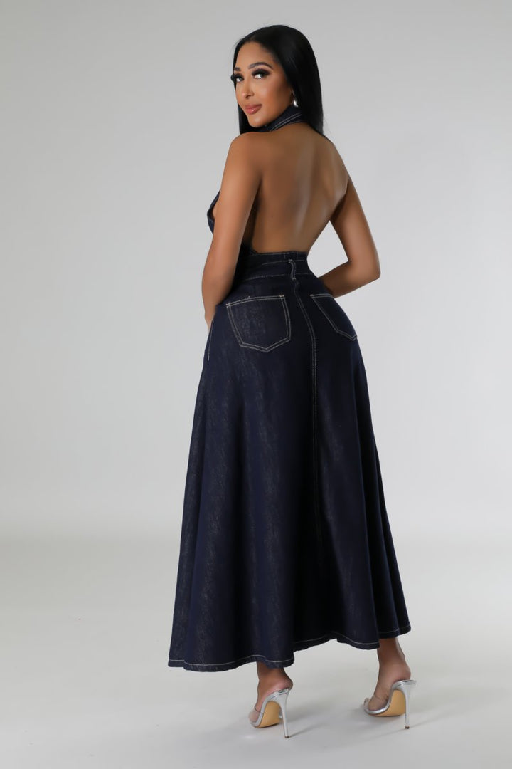 Janette Halter 2pc Denim Set