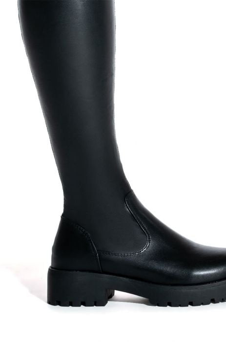 Step it Up Thigh High Flat Stretch Boot