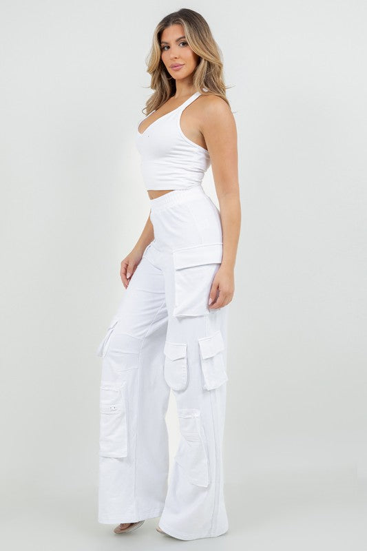 Comfy Big Pockets Cargo pants (White)