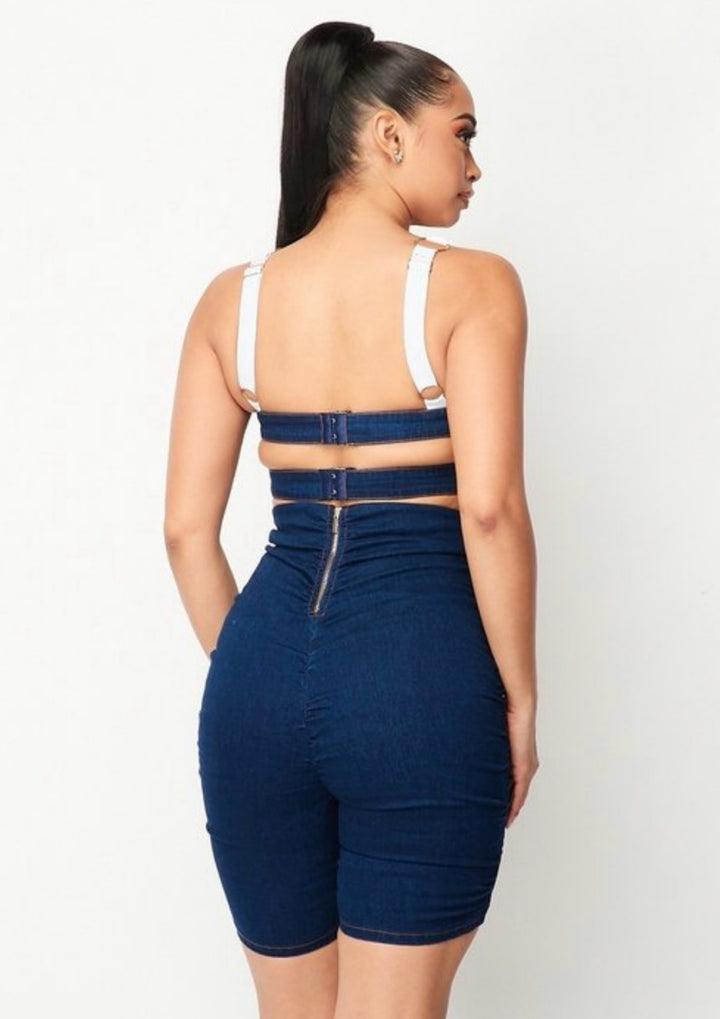 Brittney Babe Denim Romper