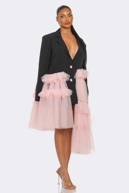 MY MY RUFFLE TUXEDO DRESS