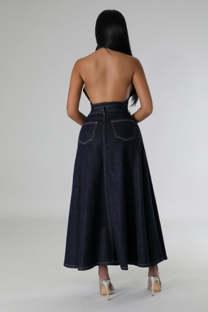 Janette Halter 2pc Denim Set