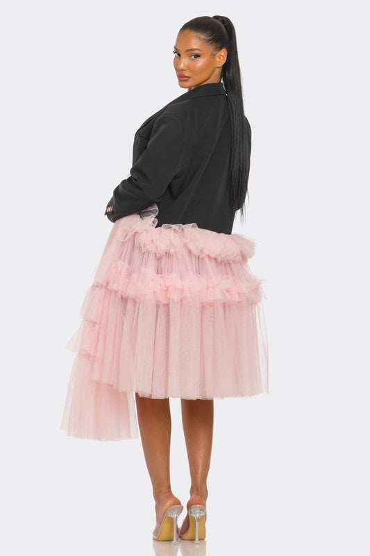MY MY RUFFLE TUXEDO DRESS