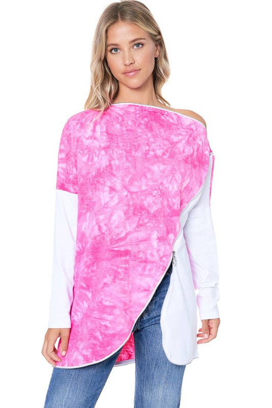 Zip Zap Tye Dye Long Sleeve Top