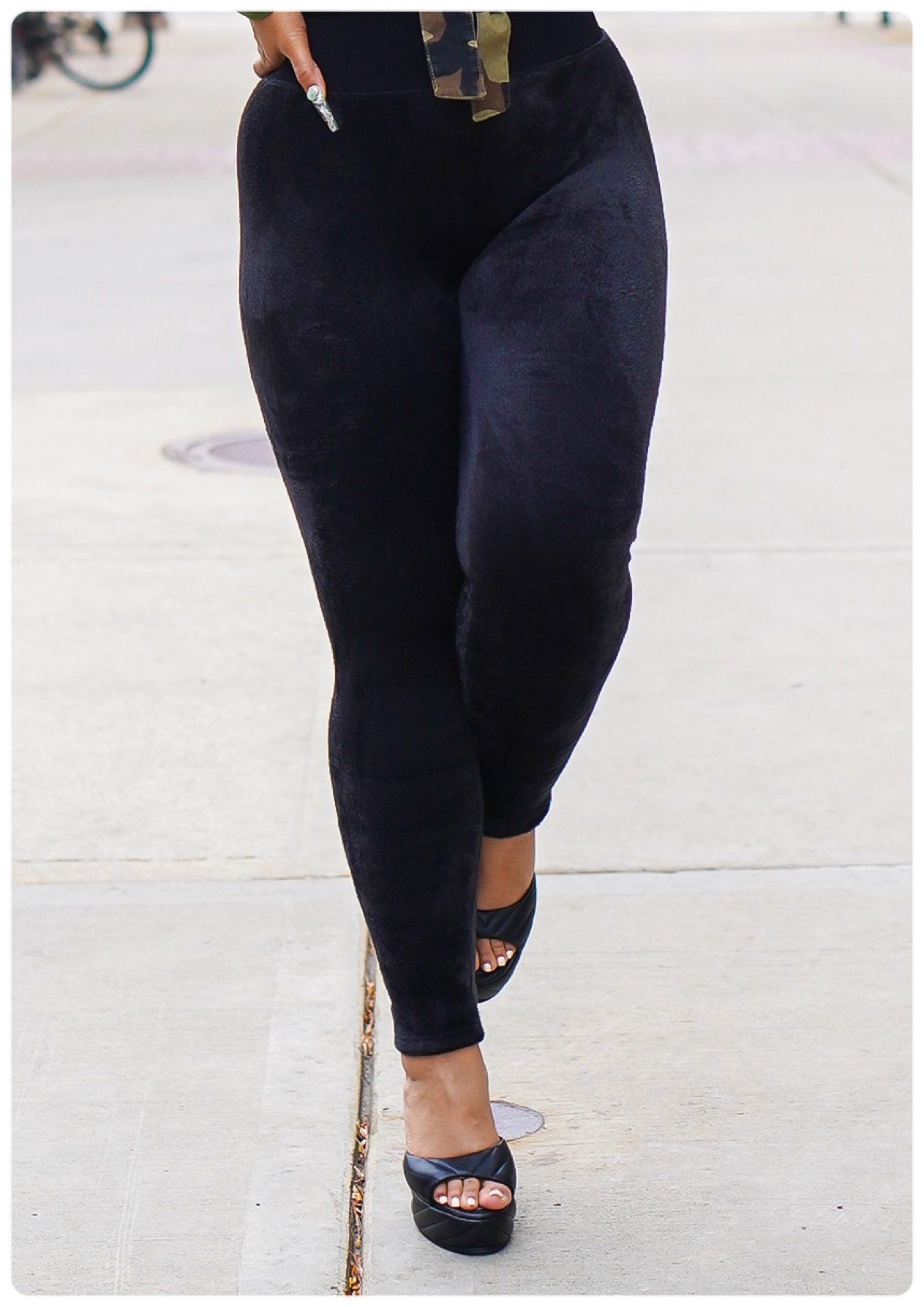Furry top yoga pants