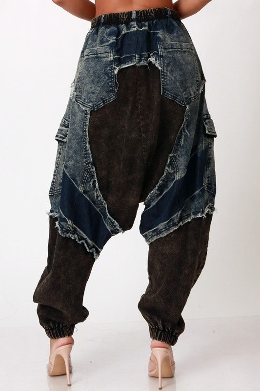 No Pressure Denim Harem Pants