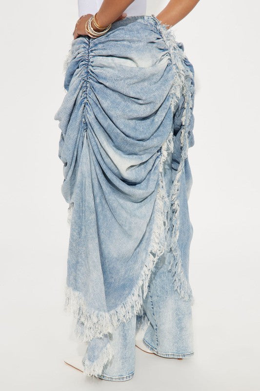 Draped Over Fringe Jeans ( Lt Denim)