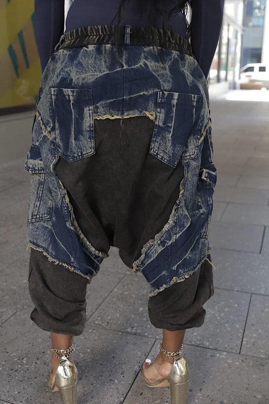 No Pressure Denim Harem Pants