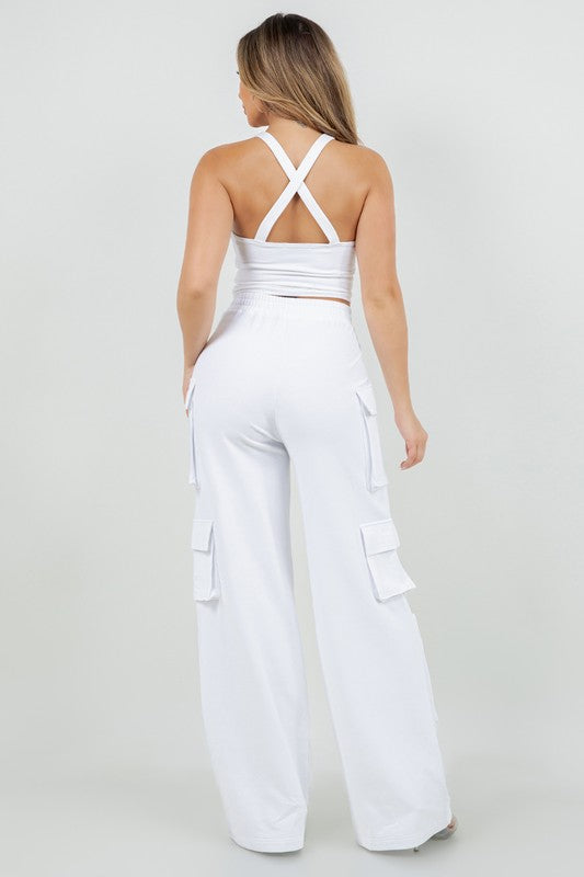 Comfy Big Pockets Cargo pants (White)