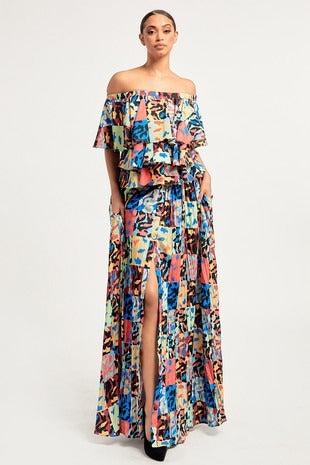 Graphic Print 2Pc Skirt Set