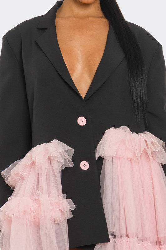MY MY RUFFLE TUXEDO DRESS