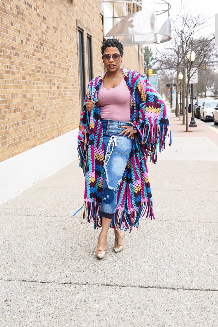 The Festive Fringe Cardigan (Without Hood)