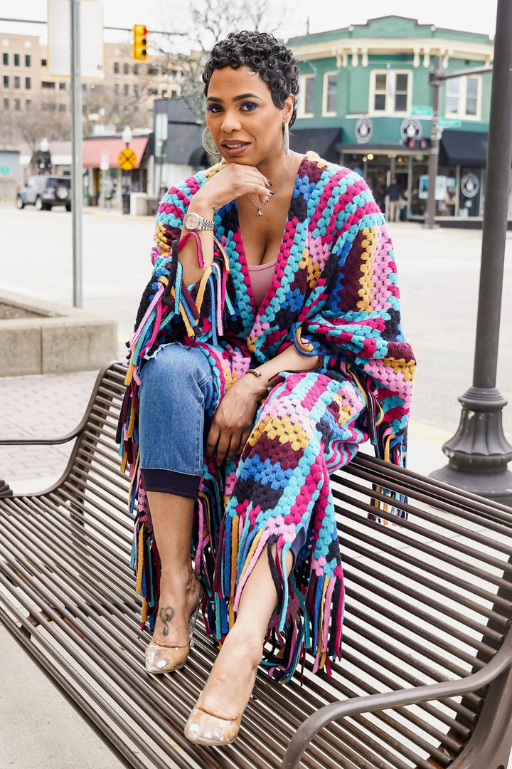 The Festive Fringe Cardigan (Without Hood)