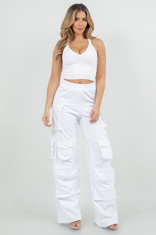 Comfy Big Pockets Cargo pants (White)