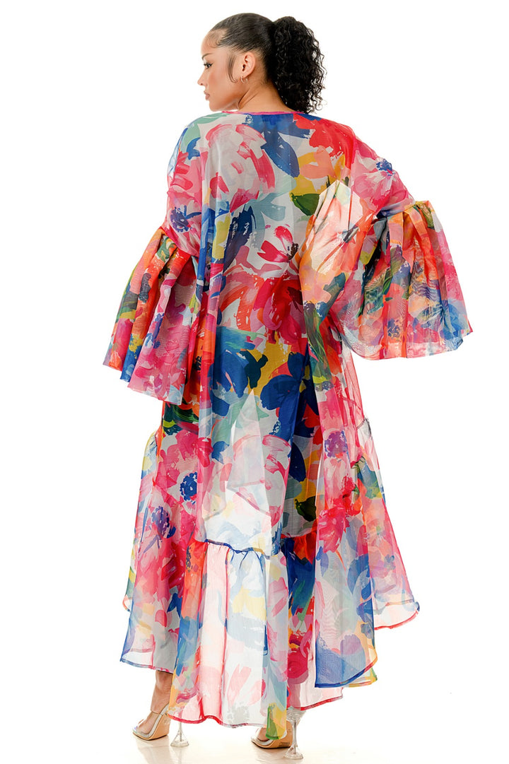 Bring Me My Flowers Kimono - (Bright Florals)