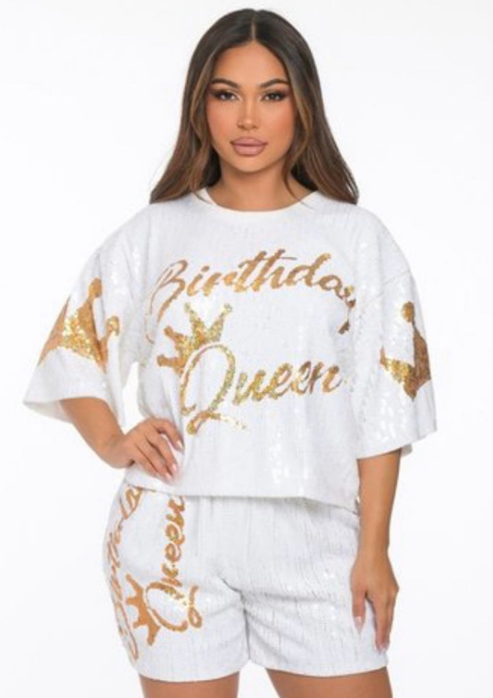 Birthday Queen 2Pc Shorts Set