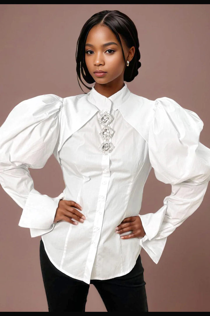 Bling, Bling Button up Top (Black)