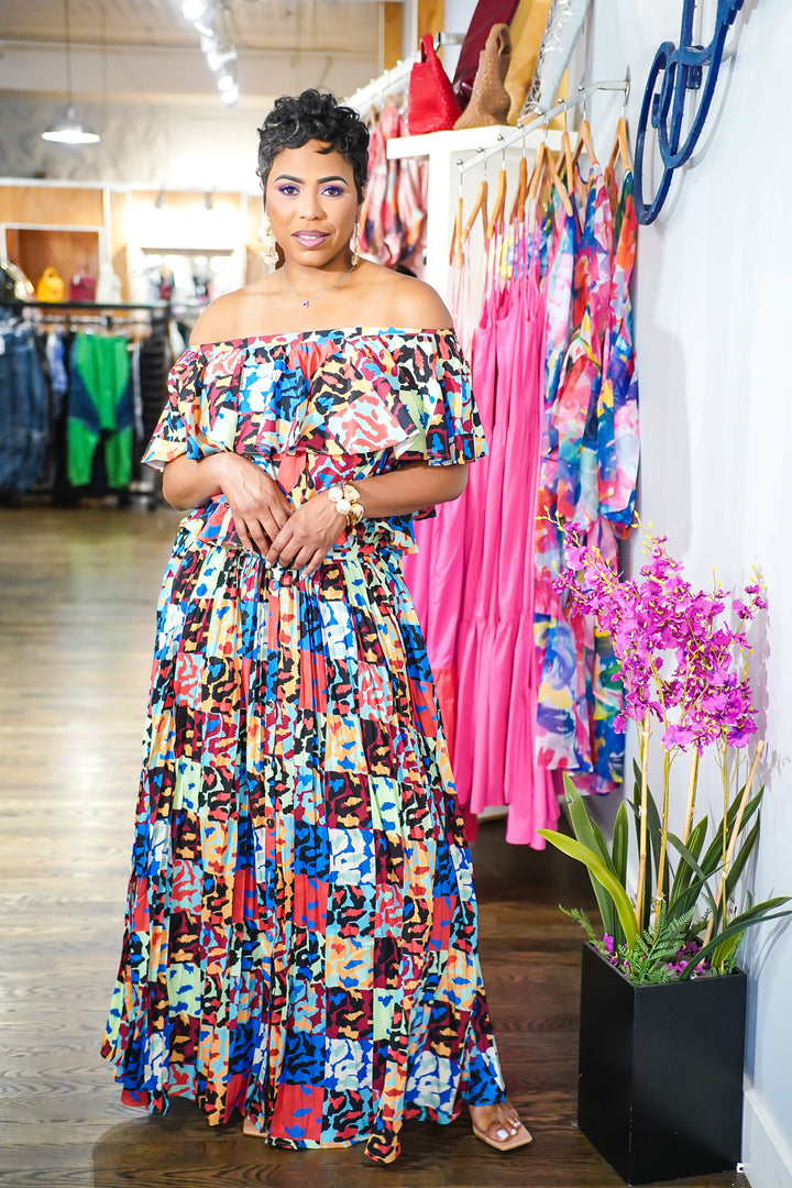 Graphic Print 2Pc Skirt Set