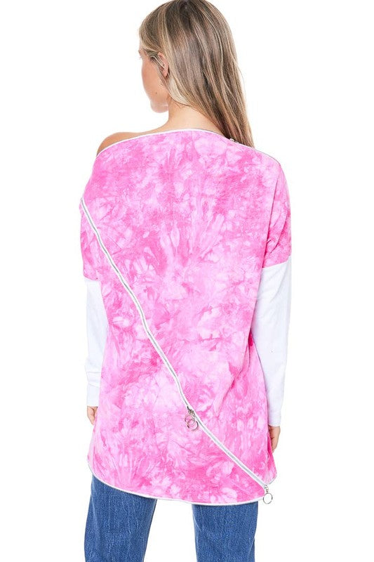 Zip Zap Tye Dye Long Sleeve Top