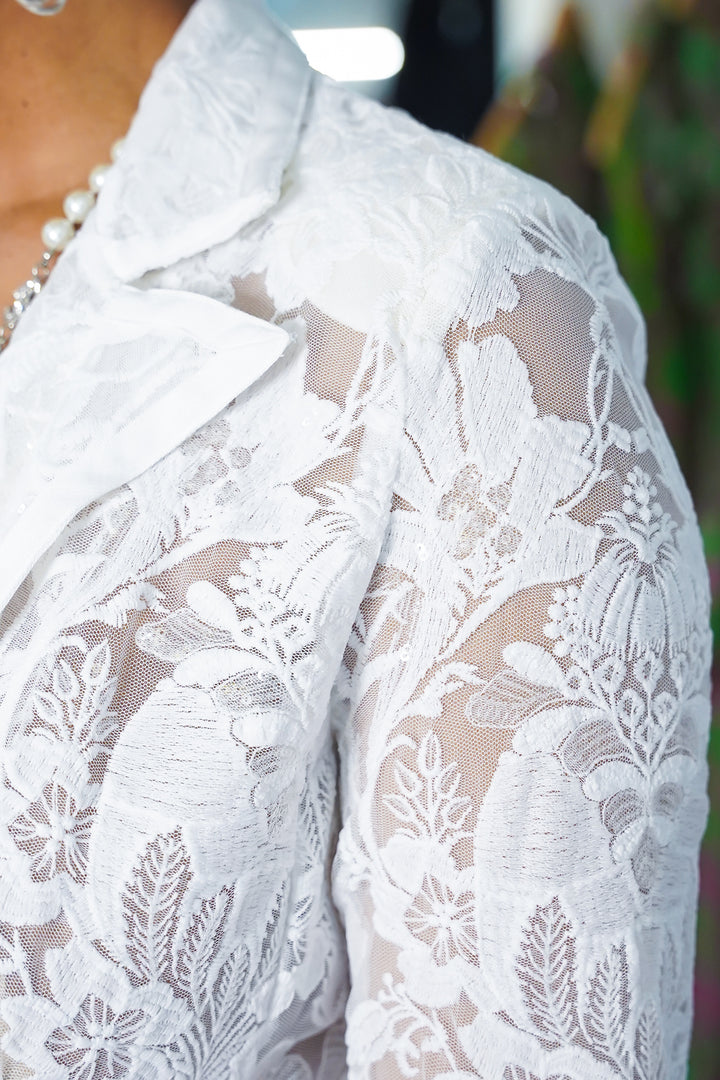 Crystal Lite White 2Pc Pants Set