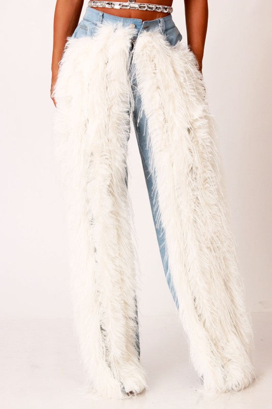 Washed up Feather Denim Jeans