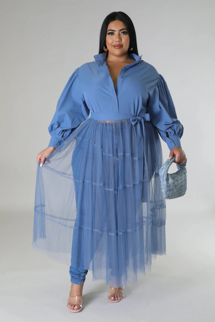 Tulle Fantasy Balloon Sleeve Top (More colors)