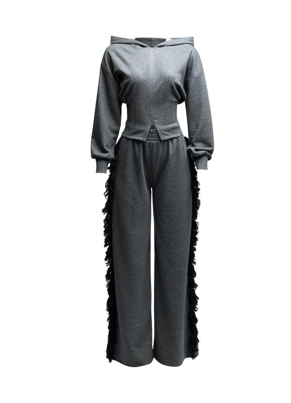 It's Chill Day 2pc Fringe Jogger Set